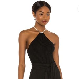 REVOLVE Line & Dot Elizabeth ribbed pearl halter SMALL